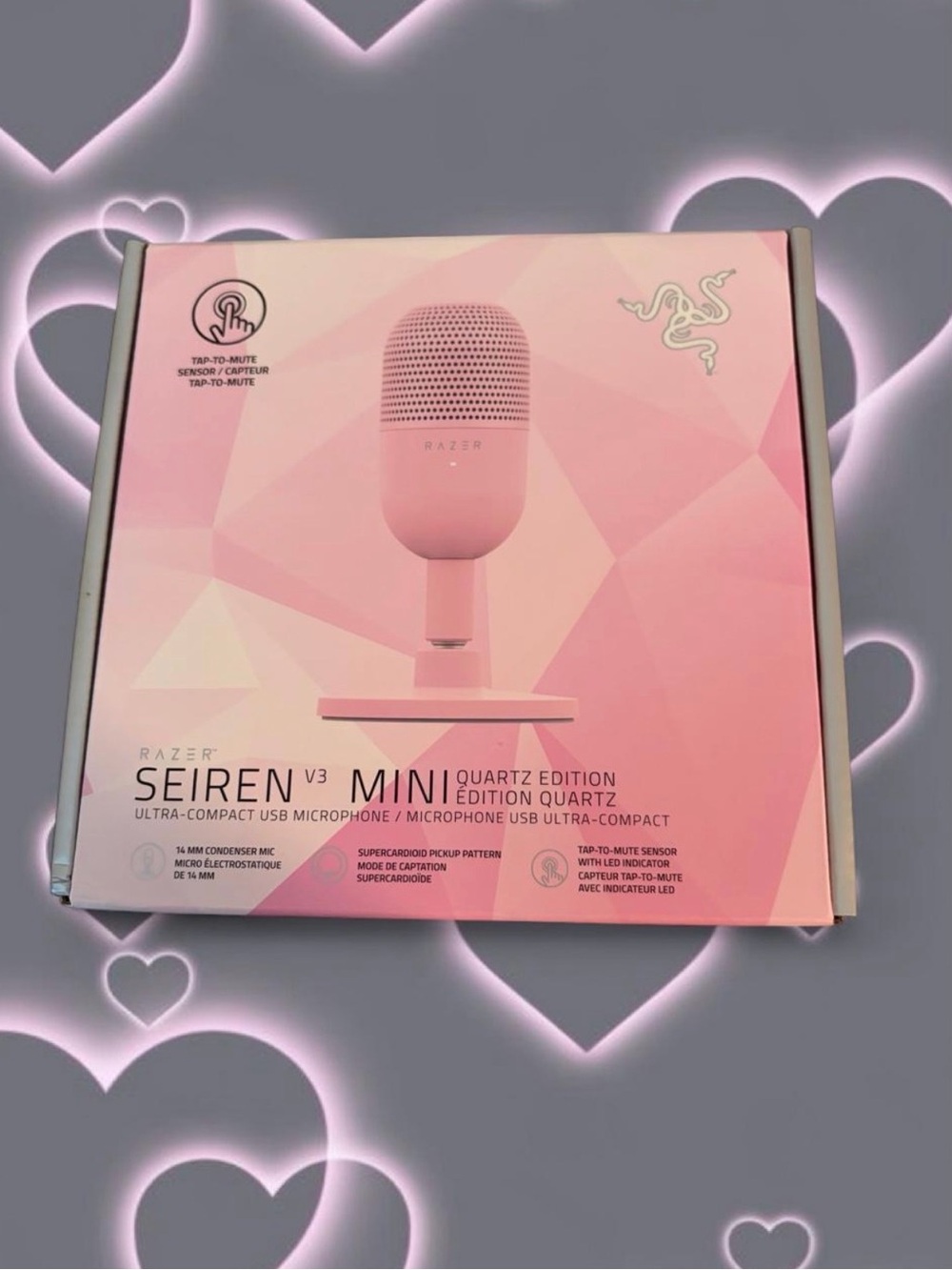 Razer Seiren V3 Mini Quartz Edition pink microphone 💗